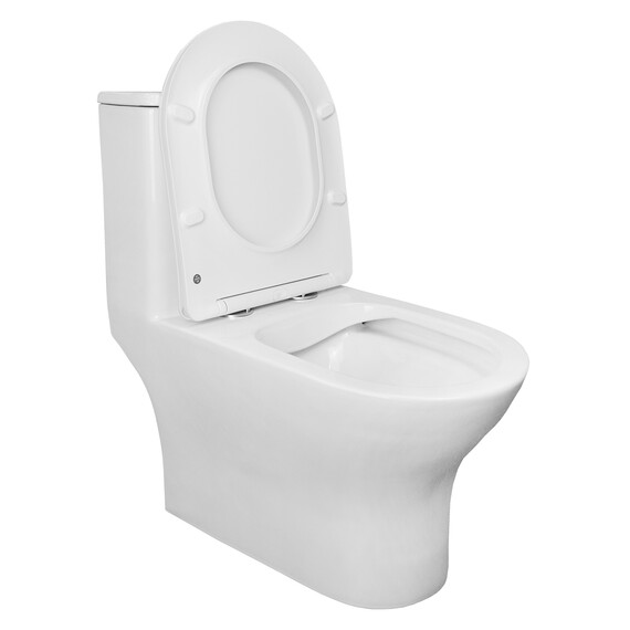 Унитаз-моноблок безободковый Azario Terni AZ-8618 с крышкой микролифт фото 3