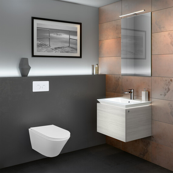 Унитаз подвесной безободковый Azario Teramo AZ-0053-UQ3 (система смыва Торнадо) с тонкой крышкой микролифт, Цвет производителя: белый фото 12