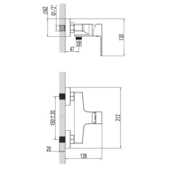 Смеситель для душа Azario Eddie AZ-WQY338207PA, черный, Цвет производителя: чёрный фото 6