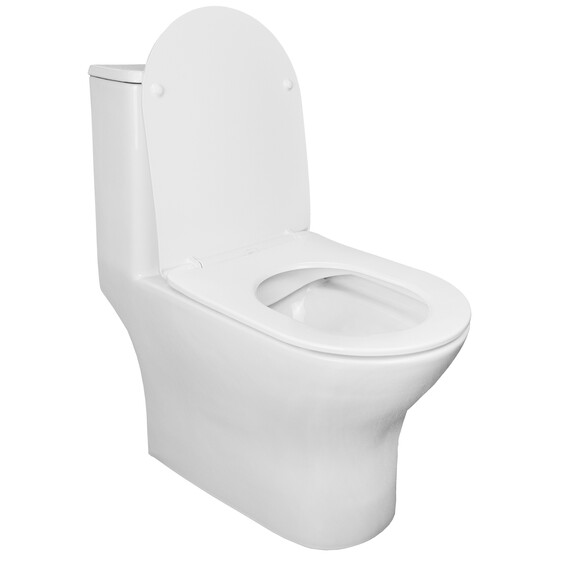 Унитаз-моноблок безободковый Azario Terni AZ-8618 с крышкой микролифт фото 2