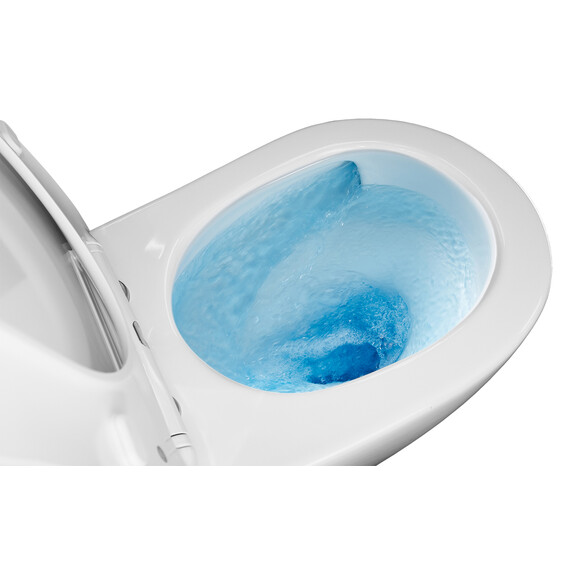 Унитаз-компакт безободковый Azario Berton AZ-6093 с тонкой крышкой микролифт (Система смыва торнадо) фото 12