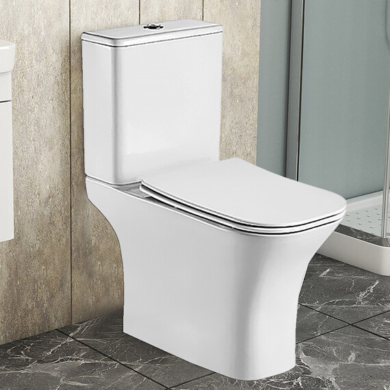 Унитаз-компакт безободковый Azario Fretta Square AZ-5121 с крышкой микролифт фото 15