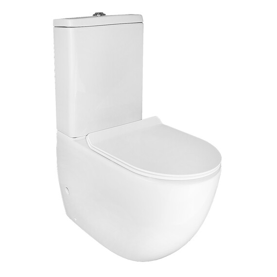 Унитаз-компакт безободковый Azario Mitta AZ-2128 с тонкой крышкой микролифт фото 3