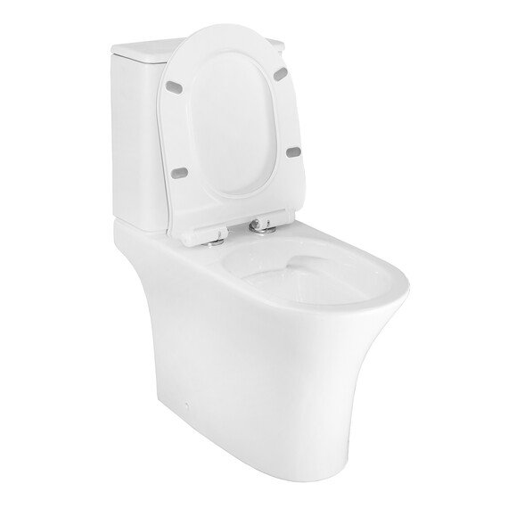 Унитаз-компакт безободковый Azario Frento AZ-2311 с тонкой крышкой микролифт фото 3