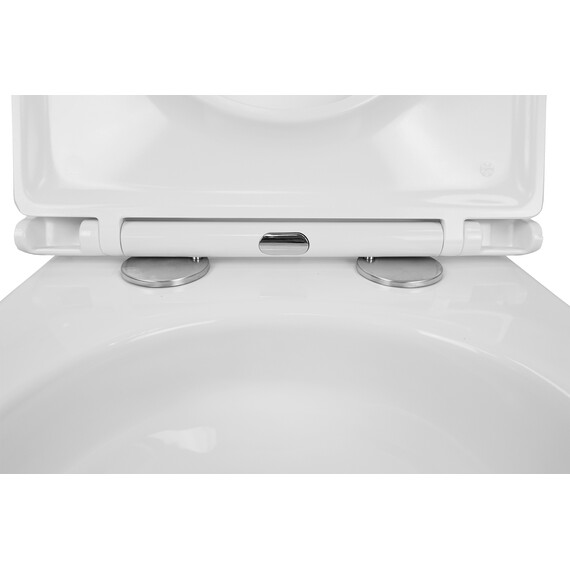 Унитаз подвесной безободковый Azario Teramo AZ-0053-UQ3 (система смыва Торнадо) с тонкой крышкой микролифт, Цвет производителя: белый фото 6