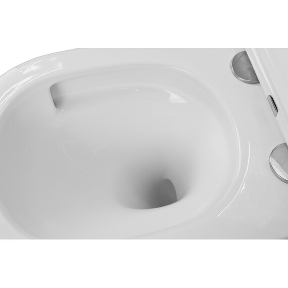 Унитаз подвесной безободковый Azario Teramo AZ-0053-UQ3 (система смыва Торнадо) с тонкой крышкой микролифт, Цвет производителя: белый фото 7