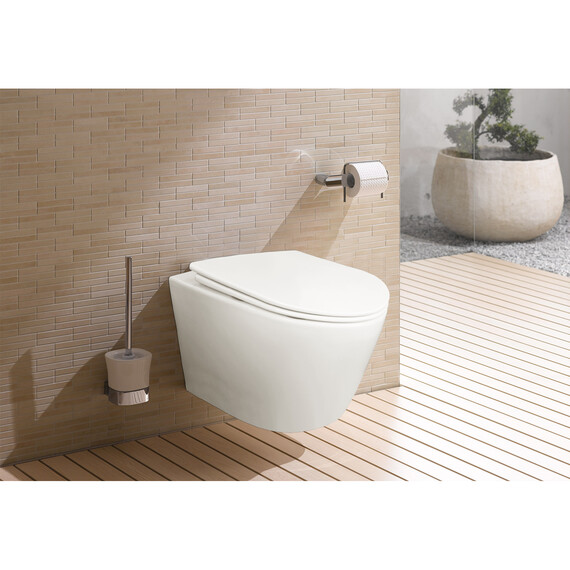 Унитаз подвесной безободковый Azario Vento AZ-1046 с тонкой крышкой микролифт фото 11