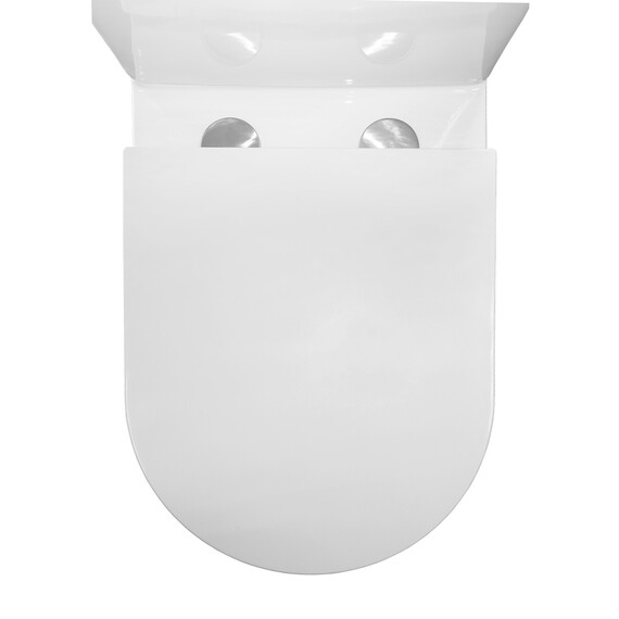 Унитаз-компакт безободковый Azario Conto AZ-T005BR с тонкой крышкой микролифт (Система смыва торнадо), Цвет производителя: белый фото 14