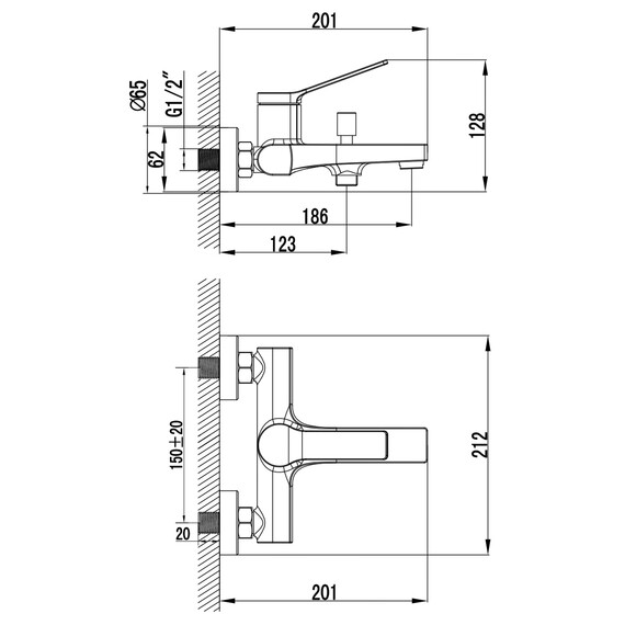 Смеситель для ванны Azario Vise AZ-VSA238330AJ, графит, Цвет производителя: оружейная сталь фото 6