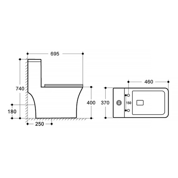Унитаз-моноблок безободковый Azario Teano AZ-8621 с крышкой микролифт фото 5