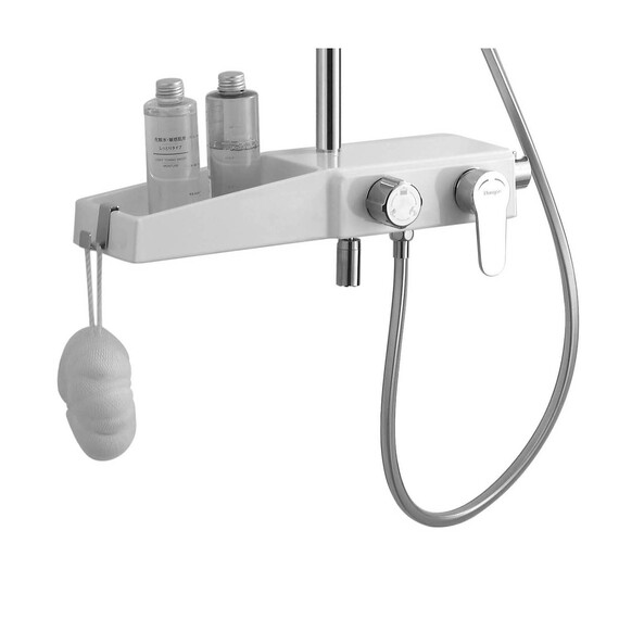 Душевая стойка Azario AZ-801, белый/хром, Цвет производителя: хром, белый фото 3