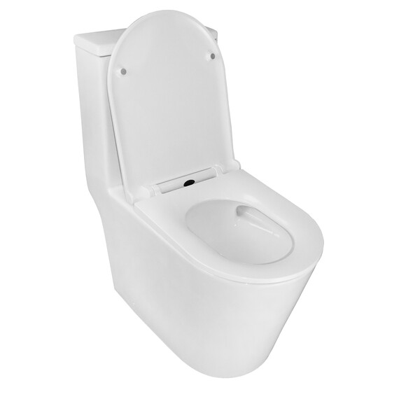 Унитаз-моноблок безободковый Azario Scala AZ-8101 с тонкой крышкой микролифт (система смыва торнадо) фото 3