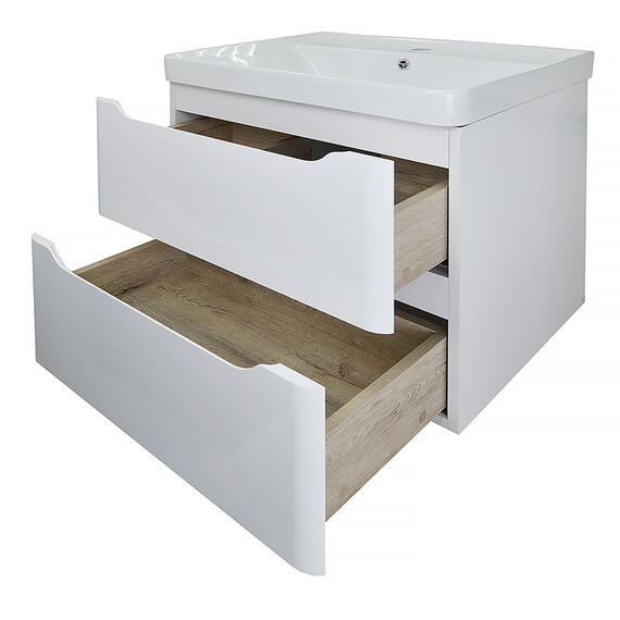 Тумба подвесная с раковиной Azario Lotos 60/2 см CS00083929, белый фото 3