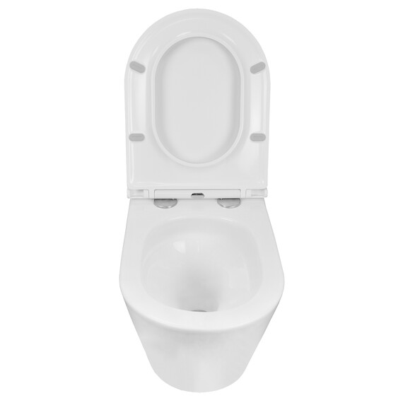 Унитаз подвесной безободковый Azario Teramo AZ-0053-UQ3 (система смыва Торнадо) с тонкой крышкой микролифт, Цвет производителя: белый фото 5