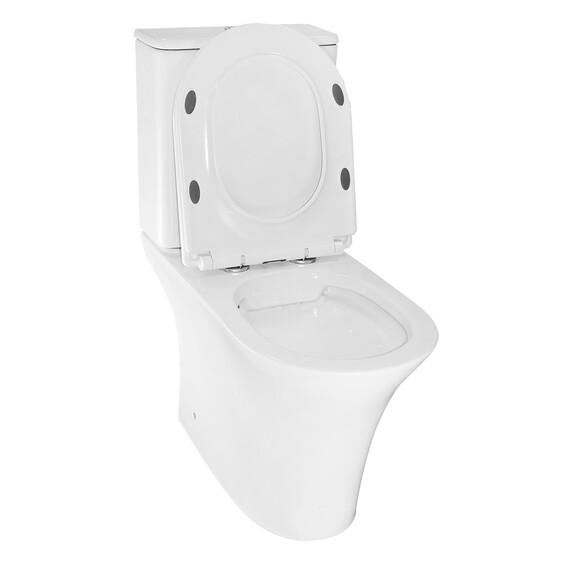 Унитаз-компакт безободковый Azario Fretta Round AZ-7121A с тонкой крышкой микролифт фото 4