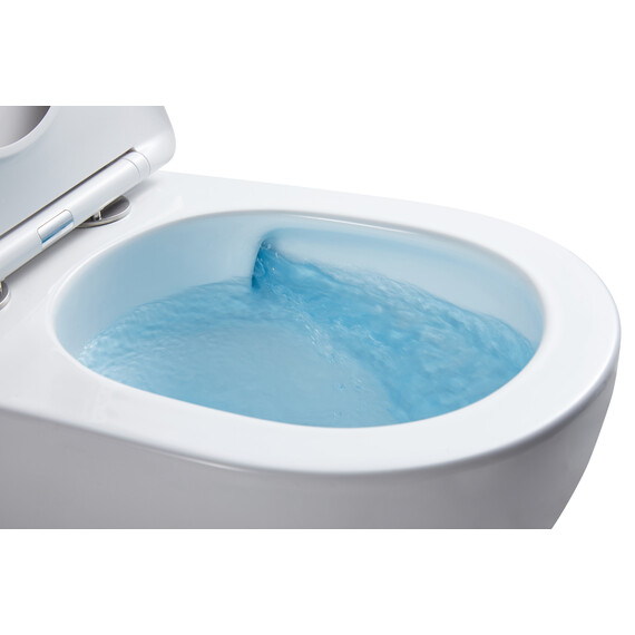 Унитаз подвесной безободковый Azario Grado AZ-0046-UQ1 с тонкой крышкой микролифт (Система смыва торнадо) фото 9