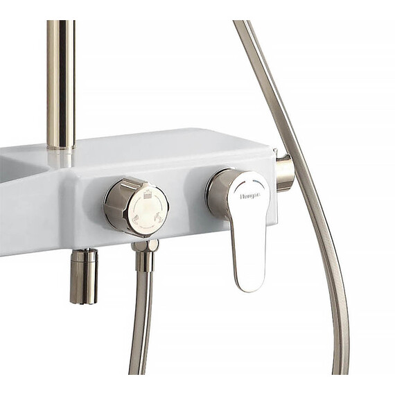 Душевая стойка Azario AZ-801-1, белый/золото, Цвет производителя: белый, золото фото 3