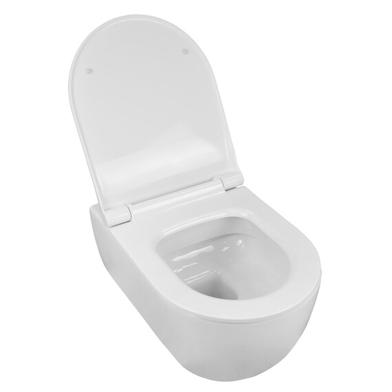 Унитаз подвесной безободковый Azario Ferio 87565 с тонкой крышкой микролифт фото 2