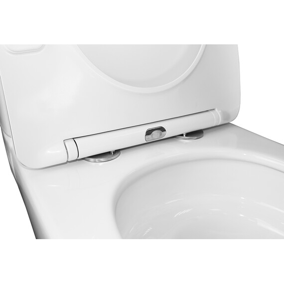 Унитаз-компакт безободковый Azario Berton AZ-6093 с тонкой крышкой микролифт (Система смыва торнадо) фото 4