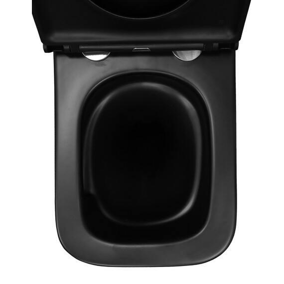 Унитаз подвесной безободковый Azario Teramo AZ-0052-UQ3MB с крышкой микролифт (система смыва Торнадо) чёрный матовый, Цвет производителя: чёрный матовый фото 8