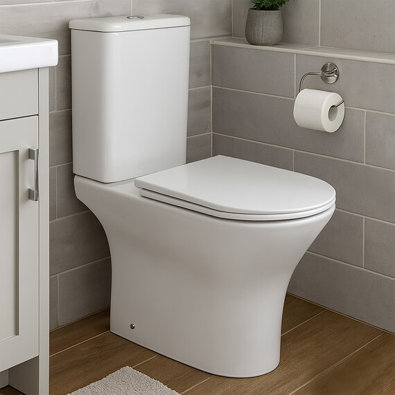 Унитаз-компакт безободковый Azario Fretta Round AZ-7121A с тонкой крышкой микролифт фото 16