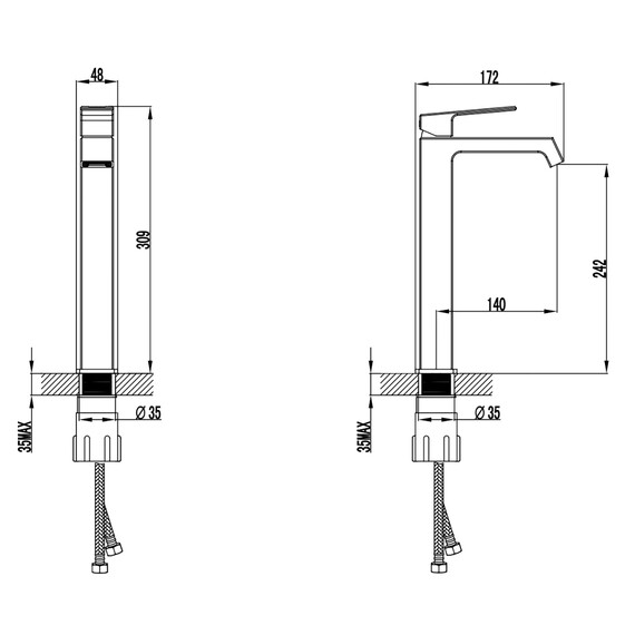 Смеситель для раковины высокий Azario Exquisite AZ-VSM168R40C фото 2