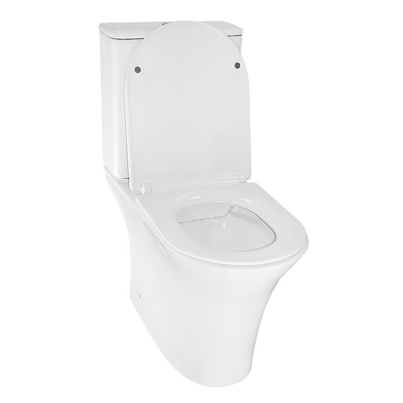 Унитаз-компакт безободковый Azario Fretta Round AZ-7121A с тонкой крышкой микролифт фото 3