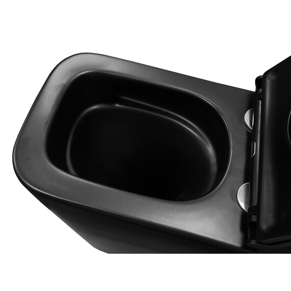 Унитаз подвесной безободковый Azario Teramo AZ-0052-UQ3MB с крышкой микролифт (система смыва Торнадо) чёрный матовый, Цвет производителя: чёрный матовый фото 5