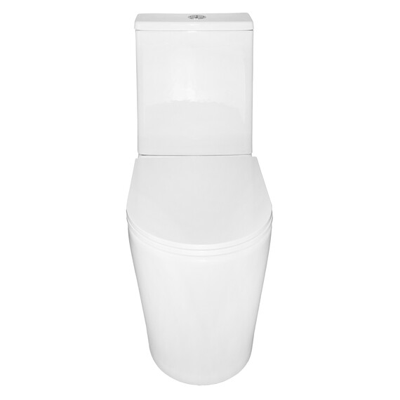 Унитаз-компакт безободковый Azario Conto AZ-T005BR с тонкой крышкой микролифт (Система смыва торнадо), Цвет производителя: белый фото 4