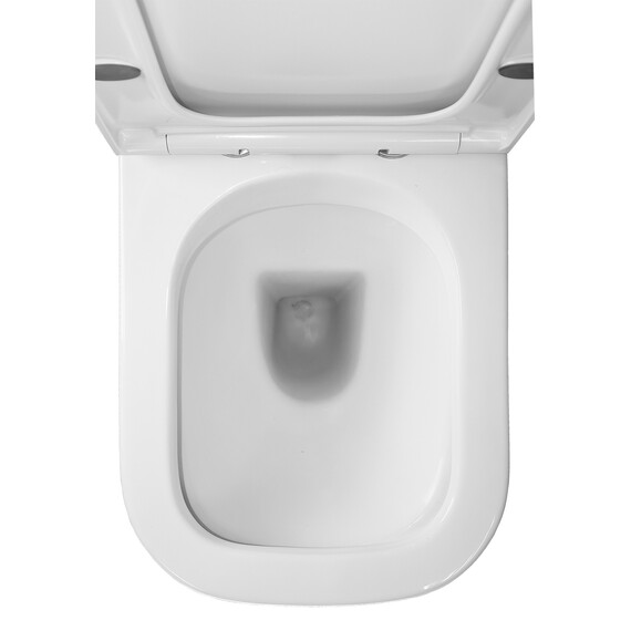 Унитаз-компакт безободковый Azario Mirada S AZ-1288A с тонкой крышкой микролифт, Цвет производителя: белый фото 7