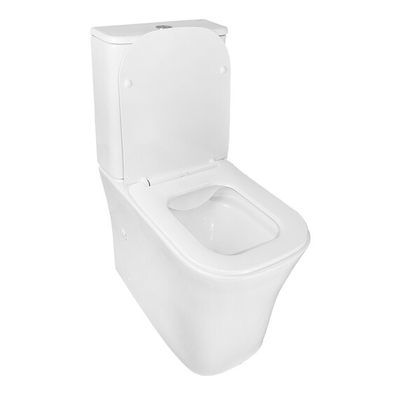 Унитаз-компакт безободковый Azario Anteo Square AZ-1218A с тонкой крышкой микролифт фото 4