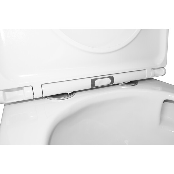 Унитаз-компакт безободковый Azario Conto AZ-T005BR с тонкой крышкой микролифт (Система смыва торнадо), Цвет производителя: белый фото 9