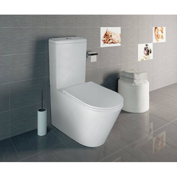 Унитаз-компакт безободковый Azario Maro AZ-2125 с тонкой крышкой микролифт фото 15