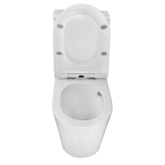 Унитаз-моноблок безободковый Azario Scala AZ-8101 с тонкой крышкой микролифт (система смыва торнадо) фото 5