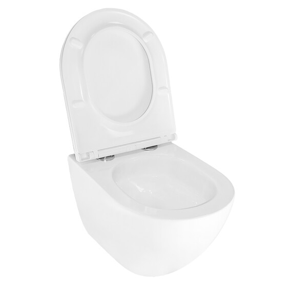 Унитаз подвесной безободковый Azario Trevi AZ-0093UQ3 с тонкой крышкой микролифт (Система смыва торнадо) фото 5