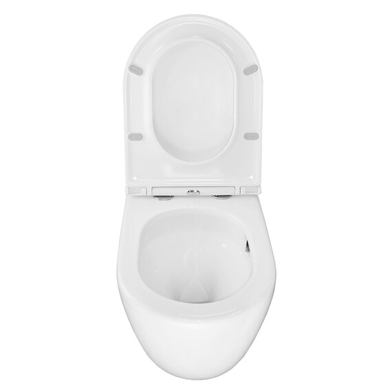 Унитаз приставной безободковый Azario Grado AZ-2141D-UQ1 с тонкой крышкой микролифт (система смыва Торнадо) фото 8