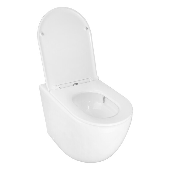 Унитаз приставной безободковый Azario Grado AZ-2141D-UQ1 с тонкой крышкой микролифт (система смыва Торнадо) фото 6