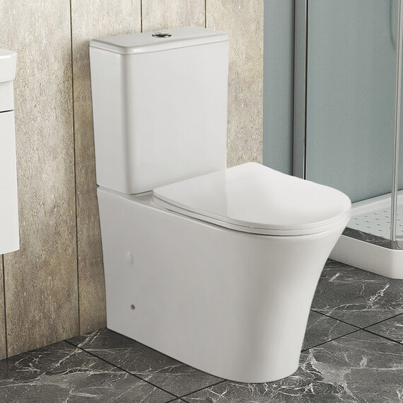 Унитаз-компакт безободковый Azario Anteo Round AZ-1219A с тонкой крышкой микролифт фото 15