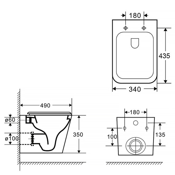 Унитаз подвесной безободковый Azario Teramo AZ-0052-UQ3MB с крышкой микролифт (система смыва Торнадо) чёрный матовый, Цвет производителя: чёрный матовый фото 15