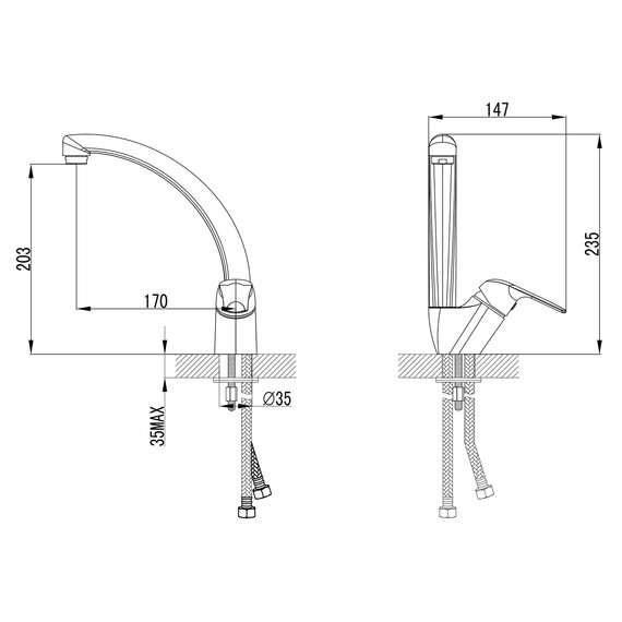 Смеситель для кухни Azario AZ-HU245902 фото 2