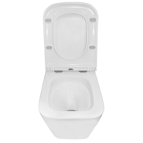 Унитаз подвесной безободковый Azario Teramo AZ-0052-UQ3 с крышкой микролифт (Система смыва торнадо), Цвет производителя: белый фото 4