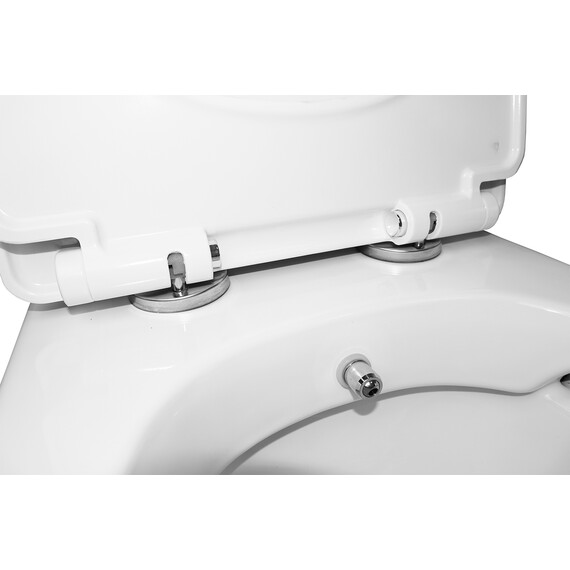 Унитаз-моноблок безободковый с функцией биде Azario Sente AZ-8614B с тонкой крышкой микролифт фото 5