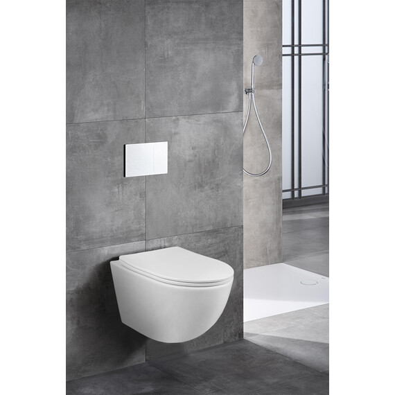 Унитаз подвесной безободковый Azario Trevi AZ-0093UQ3 с тонкой крышкой микролифт (Система смыва торнадо) фото 15