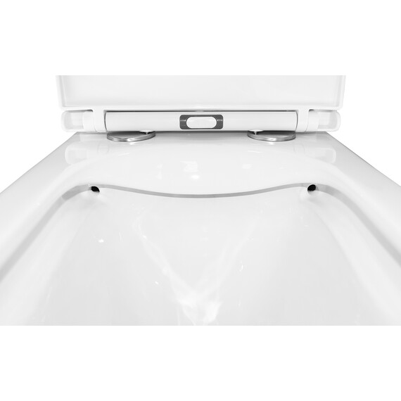 Унитаз-компакт безободковый Azario Quadro AZ-2175 с крышкой микролифт, Цвет производителя: белый фото 6