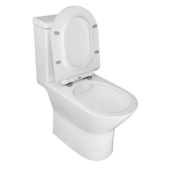 Унитаз-компакт безободковый Azario Mons AZ-76004 с тонкой крышкой микролифт фото 3