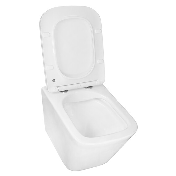 Унитаз подвесной безободковый Azario Hugo AZ-3103 с тонкой крышкой микролифт фото 4