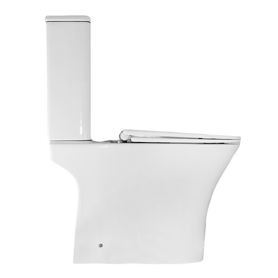 Унитаз-компакт безободковый Azario Fretta Round AZ-7121A с тонкой крышкой микролифт фото 13