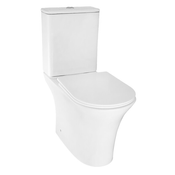 Унитаз-компакт безободковый Azario Fretta Round AZ-7121A с тонкой крышкой микролифт фото 2