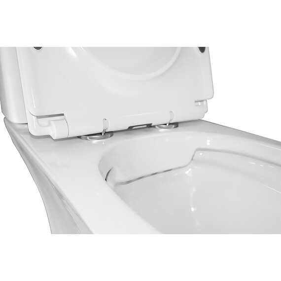 Унитаз-компакт безободковый Azario Fretta Round AZ-7121A с тонкой крышкой микролифт фото 7