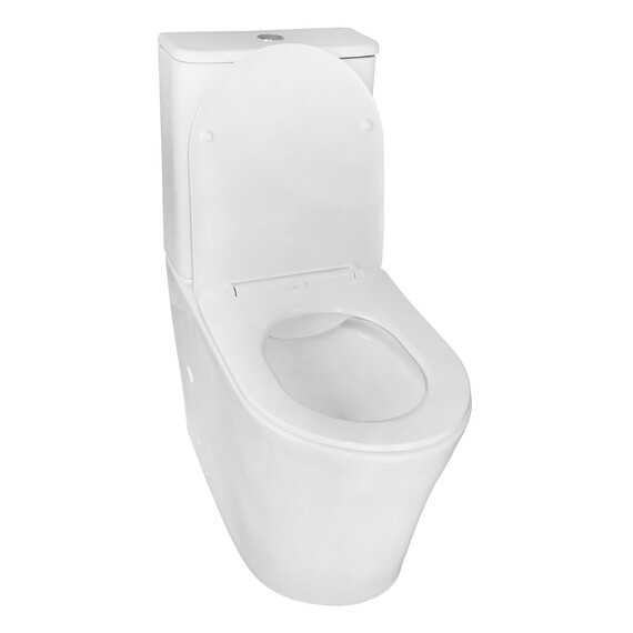 Унитаз-компакт безободковый Azario Anteo Round AZ-1219A с тонкой крышкой микролифт фото 3